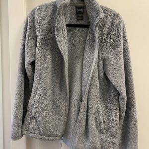 Fuzzy north face zip up
